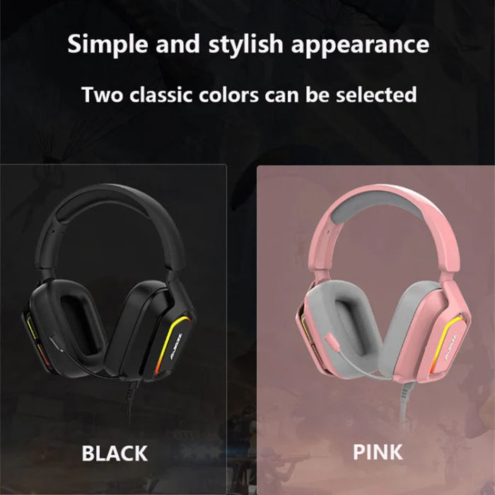Ajazz AX120 7.1 Gaming Headset – RGB, 50mm Drivers, Noise Mic, USB/3.5mm for PC & Laptop (Pakistan)