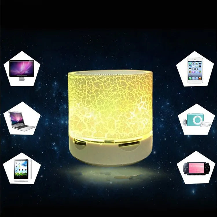 A10 Colorful LED Mini Wireless Loudspeaker with TF Card USB Stereo Audio Music Player